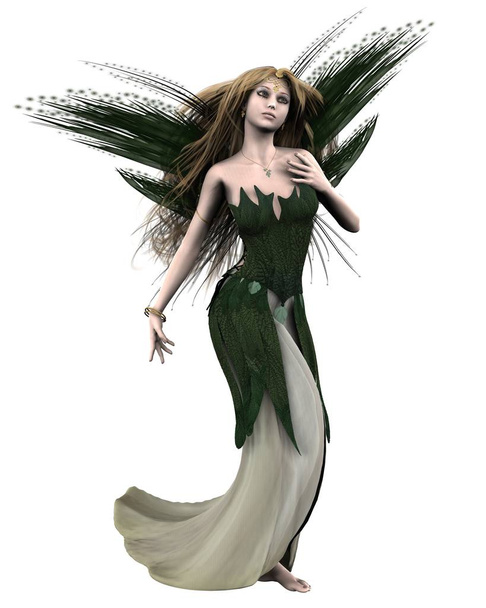 Fantasy illustration of Titania, Queen of the Fairies from Shakespeare's A Midsummer Night's Dream, 3d digitally rendered illustration - Photo, Image