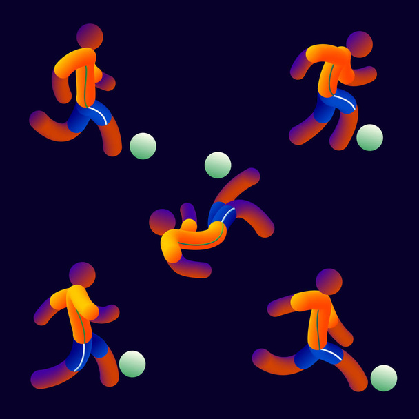 Vector εικονογράφηση εθνική ποδοσφαίρου ομάδα στυλ φως νέον ποδόσφαιρο ποδόσφαιρο player νέον αεροθάλαμο έννοια ομοιόμορφη κιτ Βραζιλία - Διάνυσμα, εικόνα