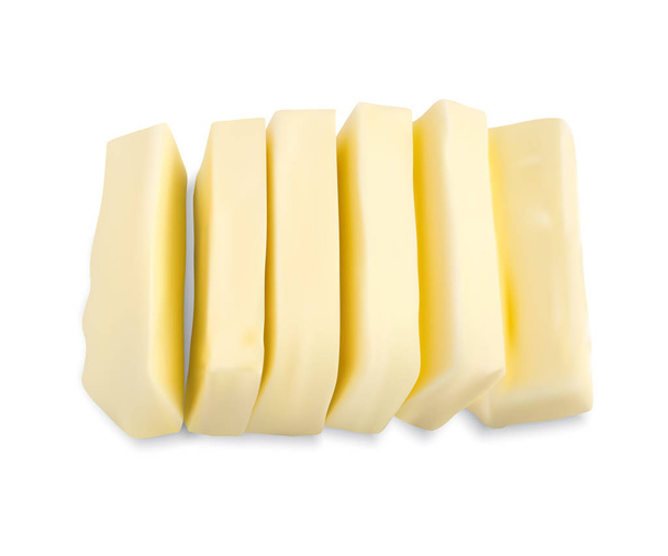 Tranches de beurre isolées sur fond blanc. Illustration vectorielle 3D réaliste
 - Vecteur, image
