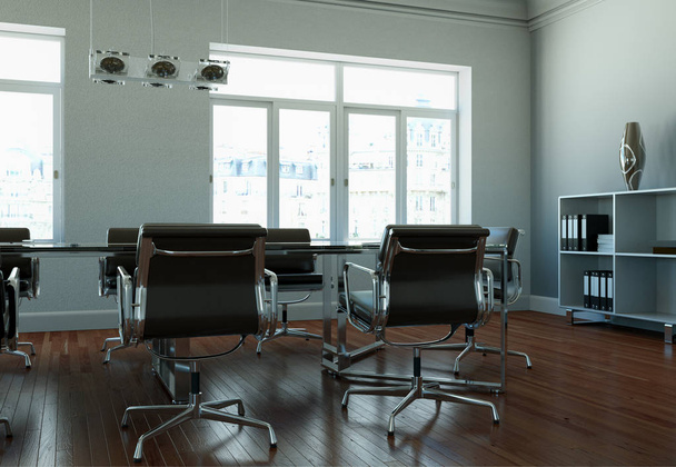 Σύγχρονο συνεδριακό δωμάτιο εσωτερικό σχεδιασμό. 3D rendering - Φωτογραφία, εικόνα