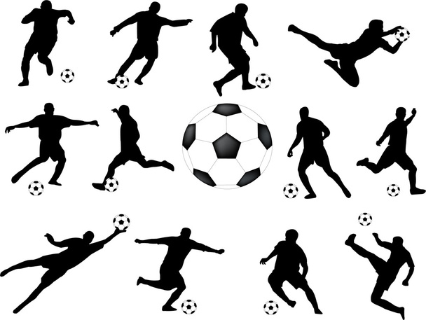 サッカー選手のコレクション - ベクター画像