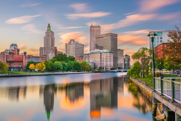 Providence, Rhode Island, EUA cidade vista de cima do rio Providence
. - Foto, Imagem