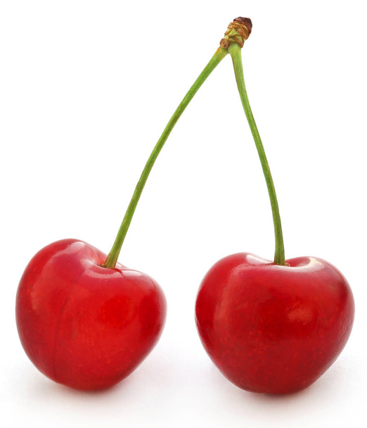 Fresh and juicy cherry over white background - Φωτογραφία, εικόνα