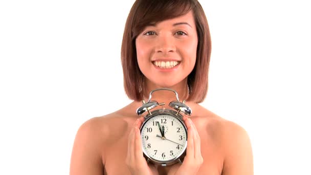 Időszerű emlékeztető az egészséges életmód nyugati keleti lány portréja - Felvétel, videó