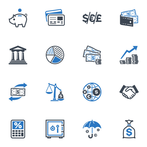 Фінанси іконок - синя серія - Вектор, зображення
