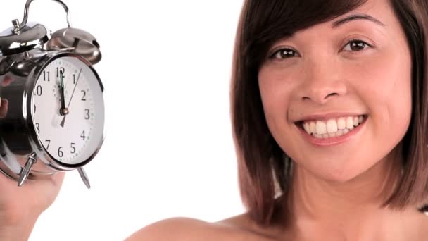 Portrait de fille orientale occidentale avec rappel opportun pour un mode de vie sain
 - Séquence, vidéo