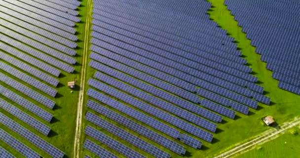 Solar panels in aerial view - Video