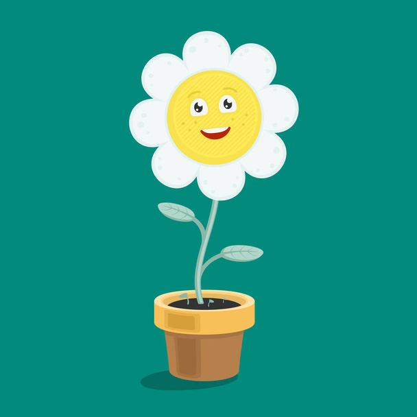 Vector Illustration character daisy flower eps 8 file format - Vector, Image