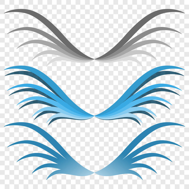 Logo of the wings. Three options for your choice. Vector illustration on a transparent background - Wektor, obraz