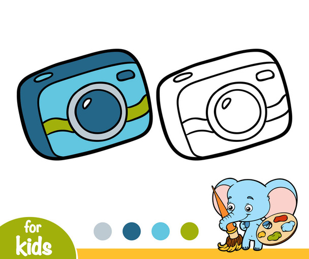 Livro para colorir para crianças, câmera compacta
 - Vetor, Imagem