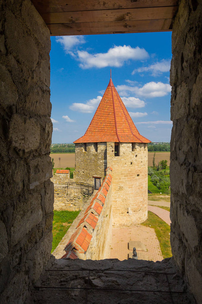 Old fortress on the river Dniester in town Bender, Transnistria. City within the borders of Moldova under of the control unrecognized Transdniestria Republic in summer sunny day. - Фото, изображение