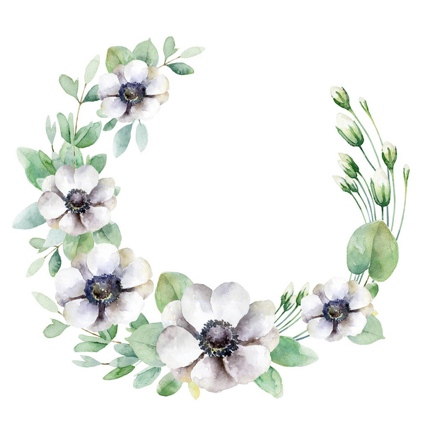Flower wreath with anemones - Zdjęcie, obraz