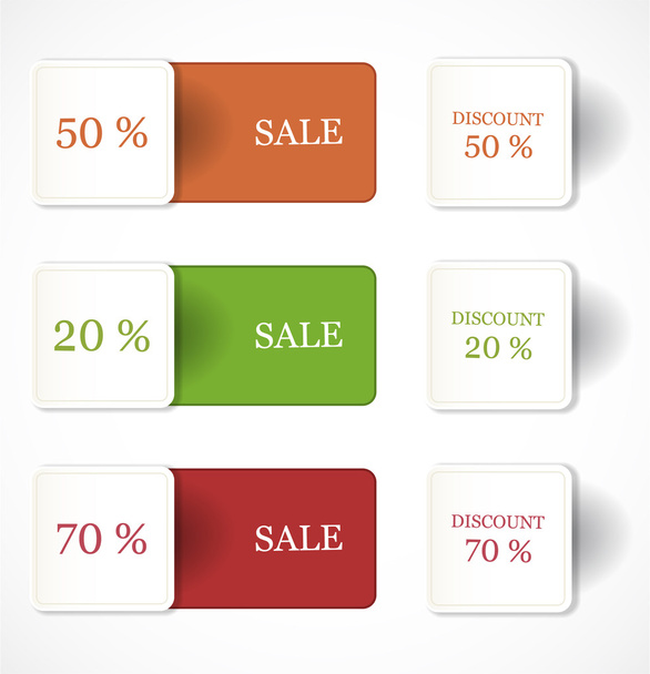 Discount labels and stickers - Vektor, Bild