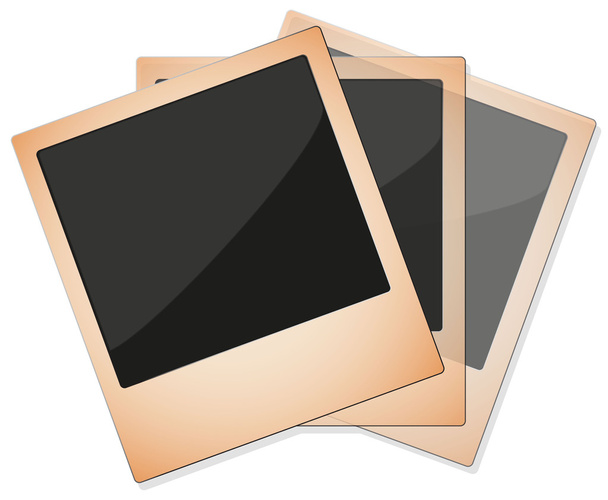 Three Aged Instant Photos In Group - Vector, Image