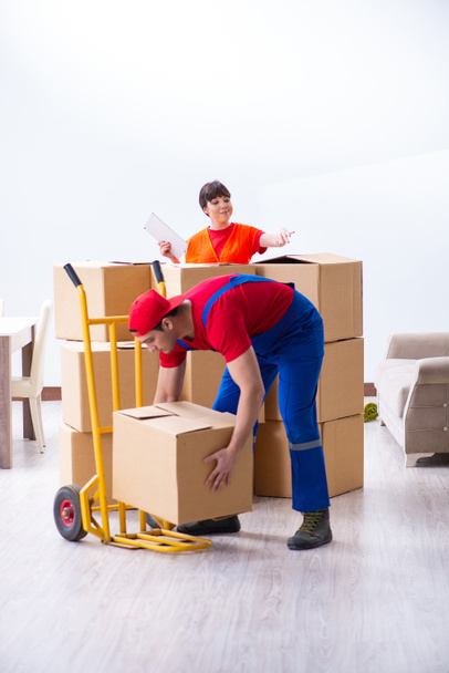 Professional movers doing home relocation - Photo, Image