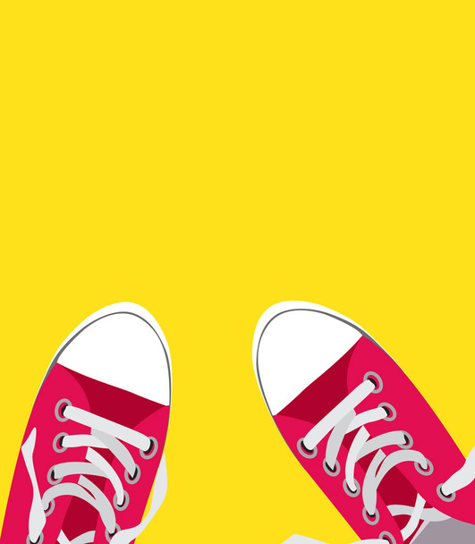Пара обуви на цветном фоне Vector Illustration
 - Вектор,изображение