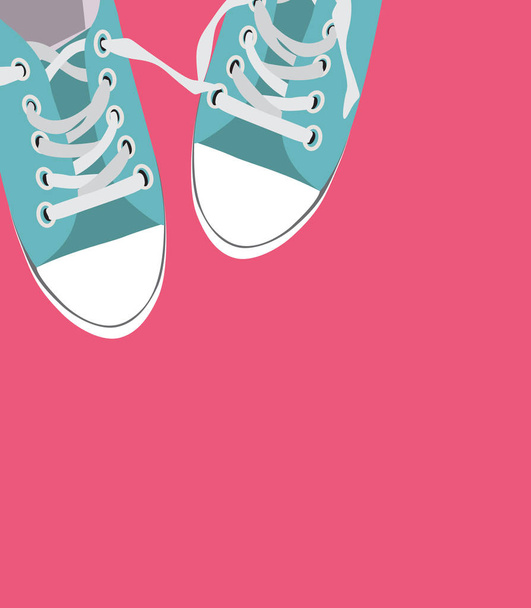 Pair of shoes on color background Vector Illustration - Vector, Image