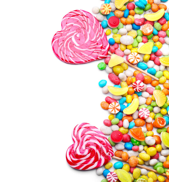 színes cukorka fehér háttér - Fotó, kép