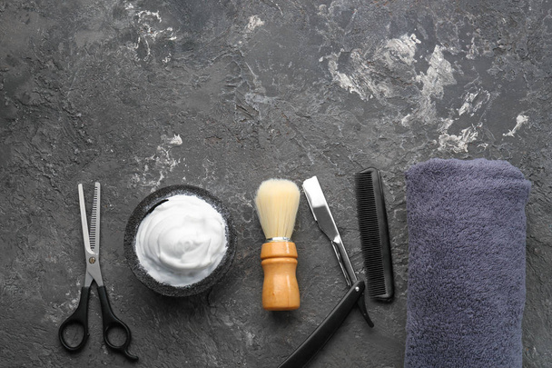 Set for shaving on textured background - Fotoğraf, Görsel