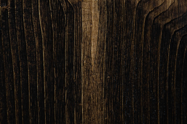 Close up of dark brown wood texture with natural striped pattern for background, wooden surface for add text or design decoration art work - Photo, image