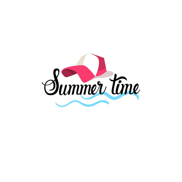 summer time badge Isolated Typographic Design Label. Season Holidays lettering for logo,Templates, invitation, greeting card, prints and posters. - Vector, afbeelding
