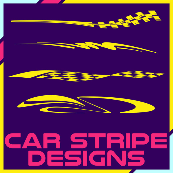 Tribal und coole Auto-Streifen-Design-Set. Aufkleber-Designs aus Vinyl - Vektor, Bild