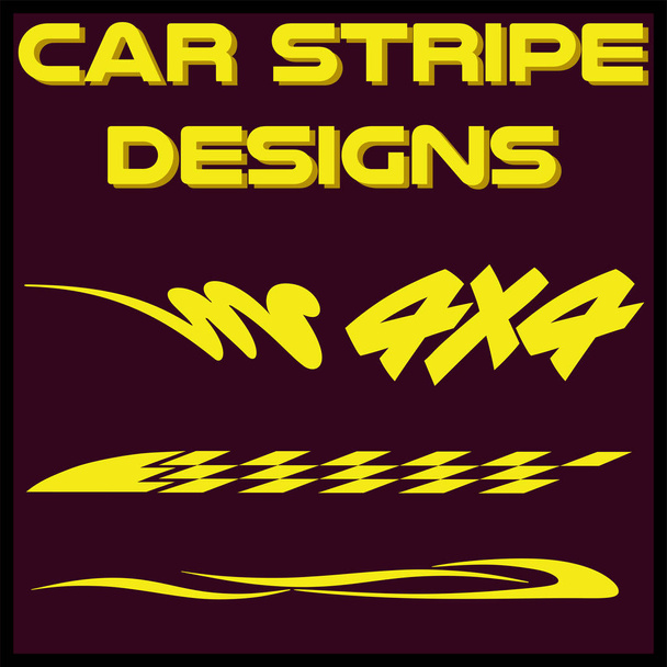 Tribal en koele auto streep design instellen. Zelfklevend vinyl sticker ontwerpen - Vector, afbeelding