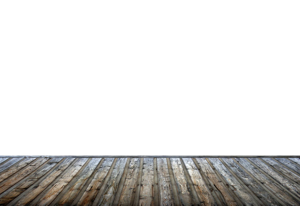 Empty wooden fllor with isolated white wall - Foto, immagini