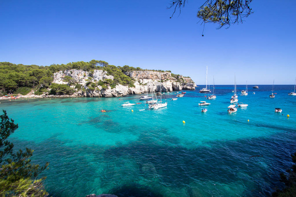 Panorama view of Macarella beach in Menorca, Balearic Islands, Spain - Photo, Image
