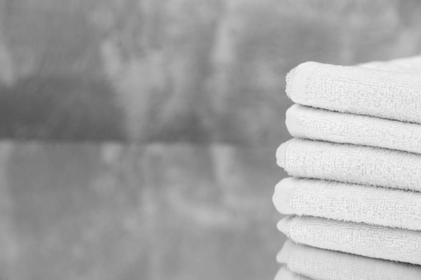 Pile of white towels - Photo, Image