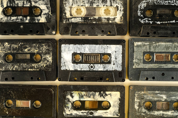 Photo d'une sélection de vieilles cassettes audio - Photo, image
