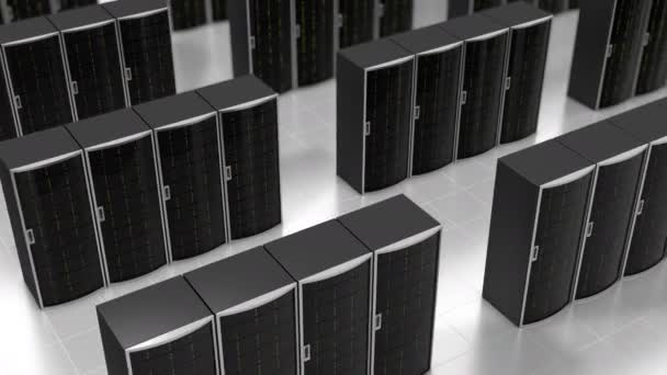 Rows of server racks in cloud datacenter, loop - Metraje, vídeo