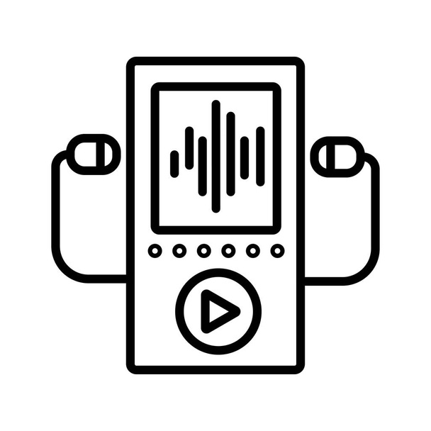 Mp3 player with a headphones vector icon - Photo, Image