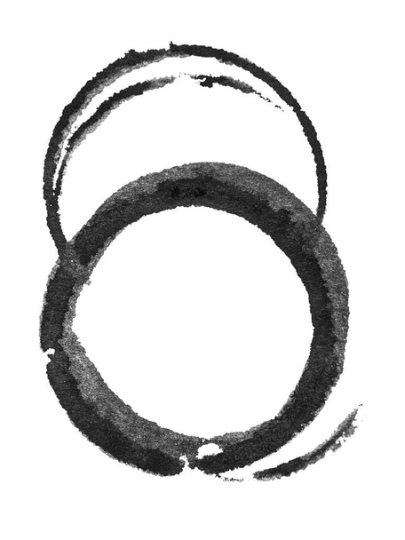 Textura kruh tahu štětce v černém. Izolované na bílém. - Fotografie, Obrázek