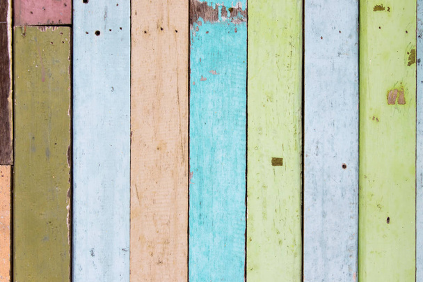 Old various color of wood panel textured background - 写真・画像