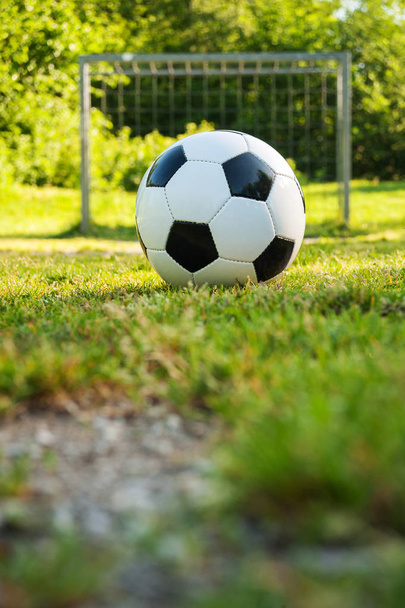 soccer ball on penalty spot, football ground - Fotó, kép