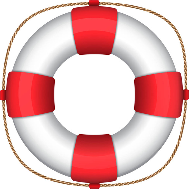 Lifebuoy isolated on white. Vector illustration of a lifesaver ring. Lifebelt - Вектор,изображение