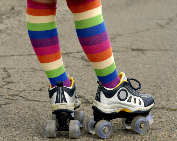 Colorful Socks and Roller Skates - Fotoğraf, Görsel