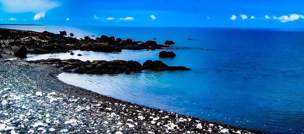 Το μοναχικό Palm Beach και οι λίμνες σαμπάνιας στην ακτή Κοχάλα του μεγάλου νησιού της Χαβάης - Φωτογραφία, εικόνα