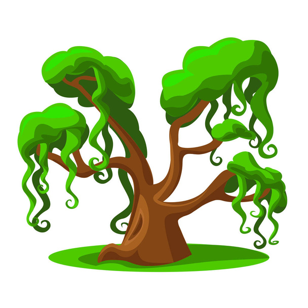 A cartoon tree from a magical land. Vector illustration on white background. - Вектор,изображение