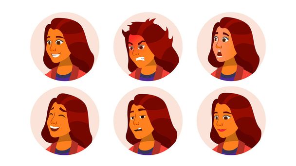 Avatar Icon Woman Vector. Comic Emotions. Flat Handsome Manager. Cartoon Character Illustration - Vector, Image
