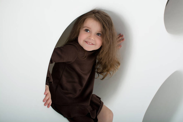 portrait of cute little girl in studio  - Foto, Imagem