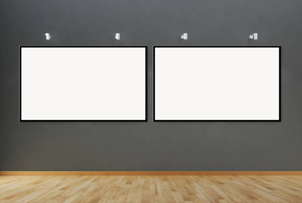 Moderni valoisa sisustus tyhjä huone mockup juliste runko 3D renderöinti kuvitus
 - Valokuva, kuva