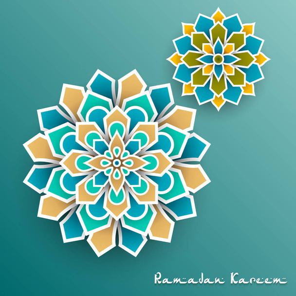 Ramadan Kareem met papier afbeelding van islamitische - Vector, afbeelding