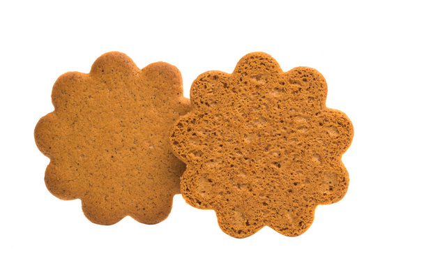 Beyaz arka plan üzerinde izole zencefilli bisküvi - Fotoğraf, Görsel