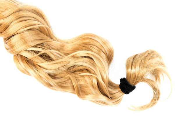 довге світле волосся хвіст на білому тлі
 - Фото, зображення