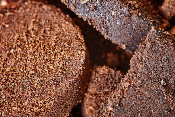 Close up picture of used coffee grounds, selective focus. - Fotoğraf, Görsel