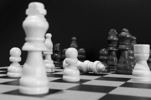 Chess photographed on a chessboard - Photo, Image