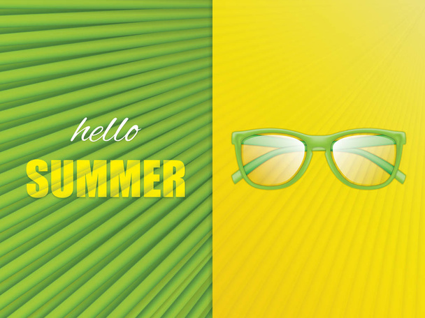 Vector illustration of sunglasses, minimal summer concept background - Vector, Image