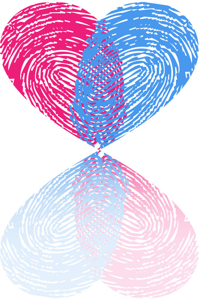 отпечатки пальцев сердце, вектор
 - Вектор,изображение